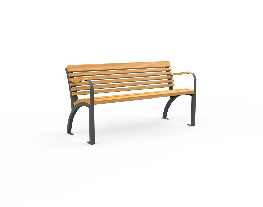Arc bench with arms – Alamein Outdoor Furniture