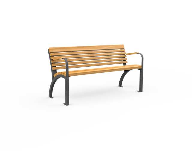 Arc bench with arms